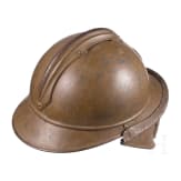 A steel helmet M 15 "Adrian" for North Afrikan Troups, with face mask