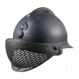 A steel helmet M 15 "Adrian" for the infantry, with flip-up face shield
