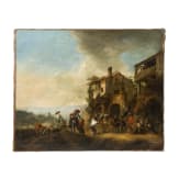 Reiter beim Hufschmied, Philips Wouwerman zugeschrieben, Niederlande, Mitte 17. Jhdt.