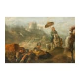 Reiter beim Hufschmied, Philips Wouwerman zugeschrieben, Niederlande, Mitte 17. Jhdt.