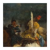 &bdquo;Reitergefecht", Jacques Courtois, genannt Le Bourguignon / Il Borgognone (Saint-Hippolyte 1621 &ndash; 1676 Rom), zugeschrieben