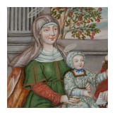 Religi&ouml;se Szene mit Hl. Anna, Hl. Maria und Hl. Joachim, 17/ 18. Jhdt.