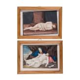 Zwei kleinformatige Andachtsbilder (Passionsdarstellungen) auf Papier, Anonym, wohl um 1720