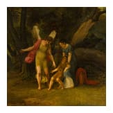 &bdquo;Landschaft mit gefl&uuml;geltem Genius, weiblicher Figur und Kind", Jacob Wilhelm Mechau (1745 Leipzig &ndash; 1808 Dresden), zugeschrieben