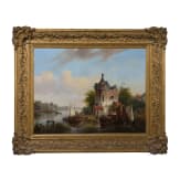 Cornelis Springer (1817-1891) zugeschr./Umkreis. - Aussicht mit Amsterdamer Barkassen