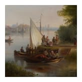 Cornelis Springer (1817-1891) zugeschr./Umkreis. - Aussicht mit Amsterdamer Barkassen