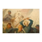 &bdquo;Kampfszene mit Fahnenangriff", Johann Friedrich Engel (Mannheim 1844 &ndash; 1898 M&uuml;nchen), sp&auml;tes 19. Jhdt.