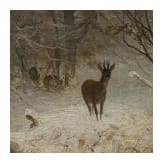 Christian Johann Kr&ouml;ner (1838-1911) - Reh und Wildschweine im Winterwald