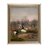 "Ducks", Fritz Lange (D&uuml;sseldorf 1851 &ndash; 1922 D&uuml;sseldorf), 1880, oil on canvas