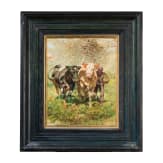 "Farmer with Two Cows", Monogrammist &ldquo;K.D.&rdquo;, 1937, oil on cardboard