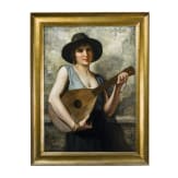 "Lute Player", Hans Hassenteufel (Hamburg 1887 &ndash; Munich 1943), 1920s, oil on canvas