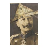 &ldquo;Hatter & Hairdresser&rdquo;, double portrait of Emperor Wilhelm II and Empress Augusta Victoria, Eike Heinrich Redel (b. 1951, Castrop-Rauxel), 21st century, mixed media over black-and-white photographs on paper
