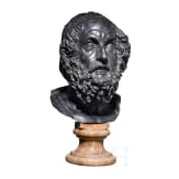 A bronze bust of a poet ("Homer" type), anonymous, probably Italian, late 19th&ndash;early 20th century