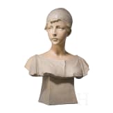 A painted composite bust of a young woman, Richard Aurili (1834&ndash;1914), circa 1900