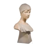 A painted composite bust of a young woman, Richard Aurili (1834&ndash;1914), circa 1900