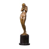 A bronze "Standing Female Nude", Wolfgang Schwartzkopff (Frankfurt am Main 1886 &ndash; 1943 Berlin), first half of the 20th century, bronze
