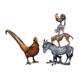 Two Vienna bronze miniatures: &ldquo;Town Musicians of Bremen&rdquo;, Fritz Bermann (Vienna, active circa 1900) und &ldquo;Pheasant&rdquo;, Anonymous, circa 1900