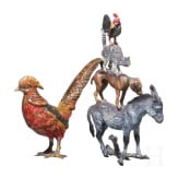 Two Vienna bronze miniatures: &ldquo;Town Musicians of Bremen&rdquo;, Fritz Bermann (Vienna, active circa 1900) und &ldquo;Pheasant&rdquo;, Anonymous, circa 1900