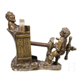 Figural Bronze Card Press, late 19th to early 20th century