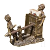 Figural Bronze Card Press, late 19th to early 20th century