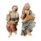 Two wooden Apostle figures with book, Anonymous, probably Southern German/Alpine region, late 17th to 18th century