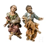 Two wooden Apostle figures with book, Anonymous, probably Southern German/Alpine region, late 17th to 18th century