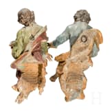 Two wooden Apostle figures with book, Anonymous, probably Southern German/Alpine region, late 17th to 18th century