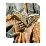 Two wooden Apostle figures with book, Anonymous, probably Southern German/Alpine region, late 17th to 18th century