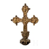 A large gilt-copper-mounted wood processional cross, Italy, circa 1500