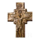 A large gilt-copper-mounted wood processional cross, Italy, circa 1500