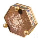 A brass and micro-mosaic lidded box depicting Piazza San Pietro, Cesare Roccheggiani (Rome), circa 1870&ndash;1880