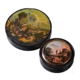 Two papier m&acirc;ch&eacute; and lacquer boxes, circa 1800