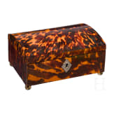 A wood and tortoiseshell casket, circa 1800