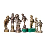 A collection of seal stamps, probably Europe, circa 1890&ndash;1930, patinated brass