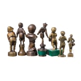 A collection of seal stamps, probably Europe, circa 1890&ndash;1930, patinated brass