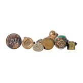 A collection of seal stamps, probably Europe, circa 1890&ndash;1930, patinated brass