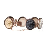 A bracelet with multicolored lava cameos, Italy, 2nd half 19th century