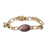 A 14ct gold opal and diamonds bracelet (ca. 0.2ct)