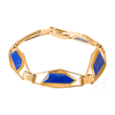 An 18ct gold and lapis lazuli bracelet