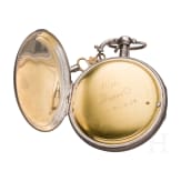 A silver-guilloch&eacute; enamel and brass pocket watch, France, 19th century