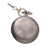 A silver-guilloch&eacute; enamel and brass pocket watch, France, 19th century