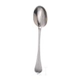A large German silver serving spoon as shooting trophy, Halberstadt, 1711