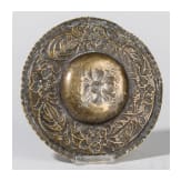 A brass sideboard dish with flowers, German/Dutch, 2nd half of the 17th century
