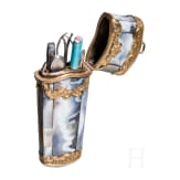 A French gold-mounted agate stone travel n&eacute;cessaire, early 19th century