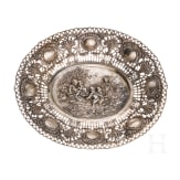 A silver bowl with putti, German, circa 1870