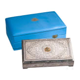 A Persian silver casket as a gift from Mohammad Reza Pahlavi (1941-1779 Shah of Iran) to extrem mountaineer Wolfgang Groter