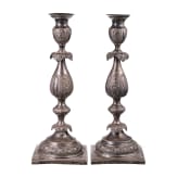 A pair of silver candlesticks, Warsaw, M. Sztern, 1873