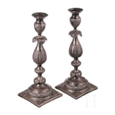 A pair of silver candlesticks, Warsaw, M. Sztern, 1873