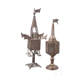 Two silver Judaica Besamim spice towers, 20th century