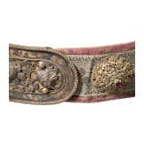A traditional Tranyslvanian belt with silver-gilt claps, probably Brasso, 19th century